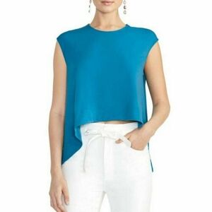 RACHEL Rachel Roy Blue Crew Neck  Asymmetrical Women's Top Size Medium